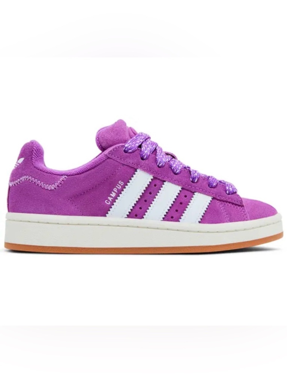 adidas Purple Suede Campus Sneaker with White Stripes